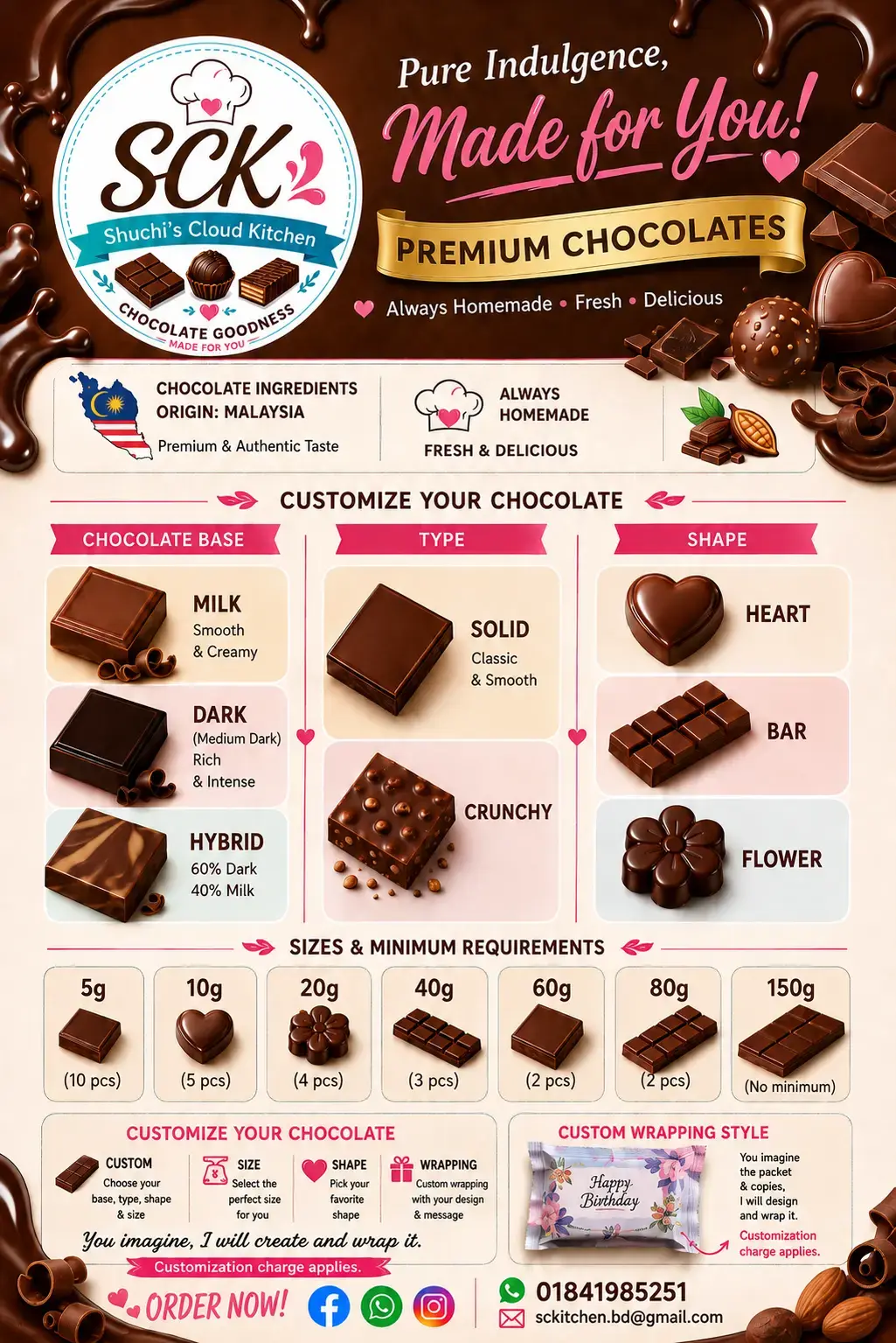 Premium Custom Chocolates / প্রিমিয়াম কাস্টম চকলেট